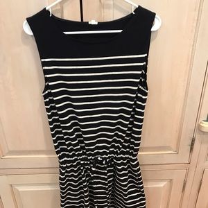 J. Crew navy and white striped dress, size M.
